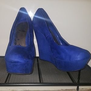Cobalt Blue Wedge Heels!